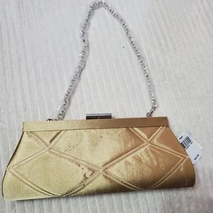 Gold Evening Bag Clutch NWT